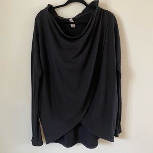 Athleta Black Drape Front Hoodie
